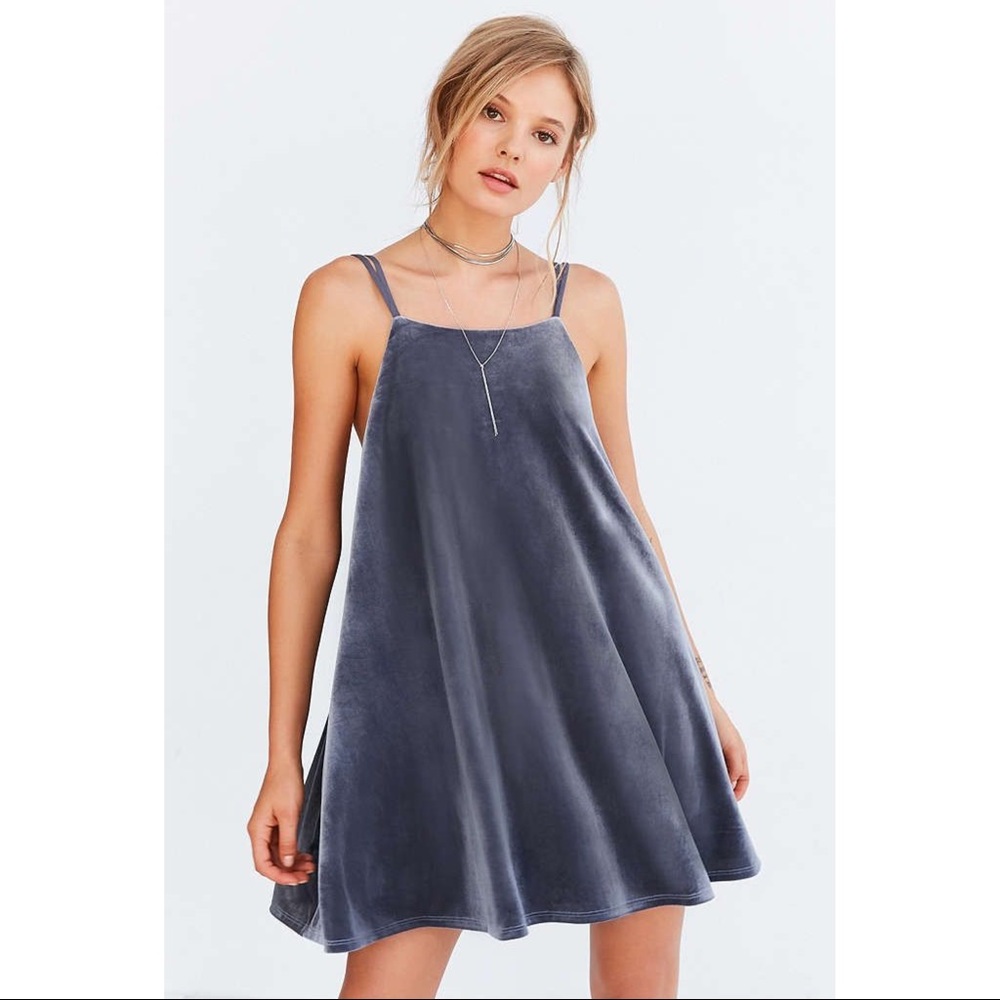 Kimchi blue velvet strappy low back dress